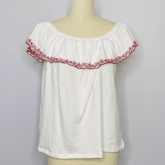 J. Crew Rose Off The Shoulder Embroidered Top XXL- NWT - Picture 3 of 9